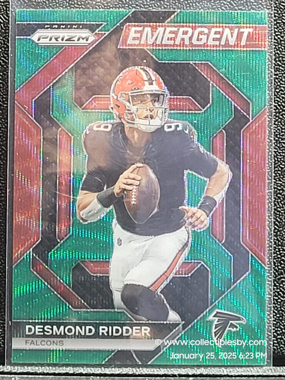 Desmond Ridder 2023 Prizm Football H-4 Emergent Green Prizm Atlanta Falcons